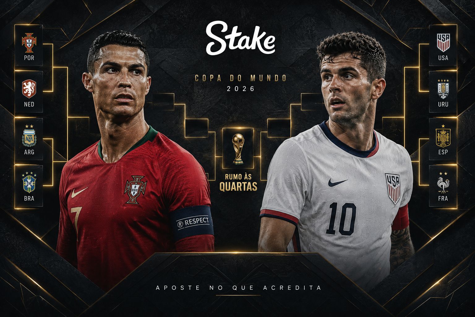 A engenharia do mata-mata: 2 palpites táticos e odds na Stake para as oitavas nesta segunda